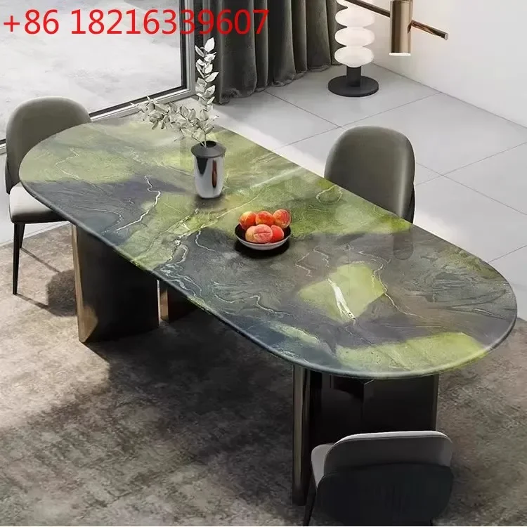 YAO Avocado Green Luxury Stone Natural Marble Italian Light Luxury Buffy Green Retro