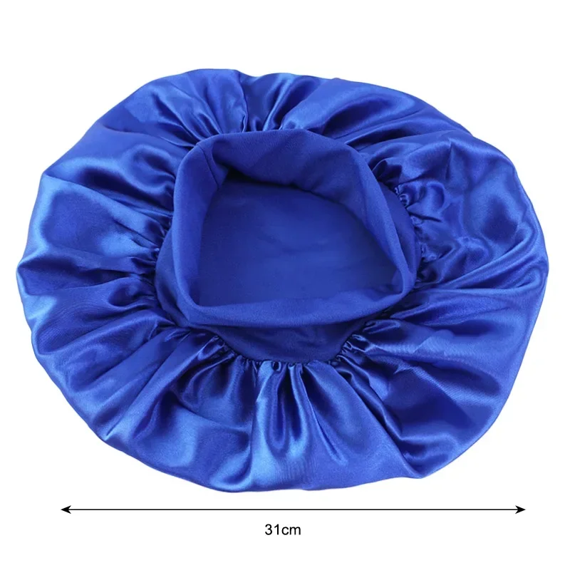 Satin Wide Brim Nightcap Silky Bonnet Hair Wrap for Sleeping Sleep Cap With Elastic Soft Band Styling Cap Hair Hat Wrapping Tool