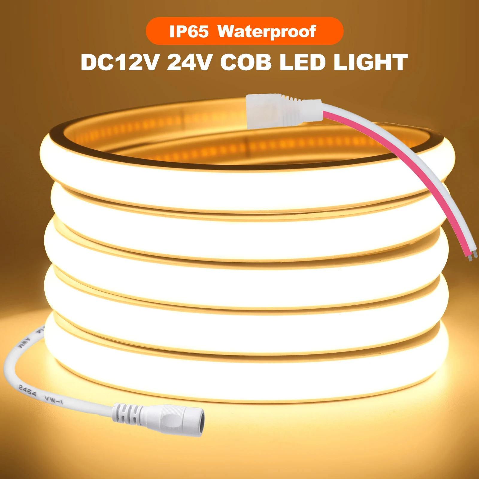 

12V 24V COB LED Strip Light 0.5-20m Flexible LED Tape 320LEDs High Density Linear Lighting Waterproof COB LED Lights for Decor