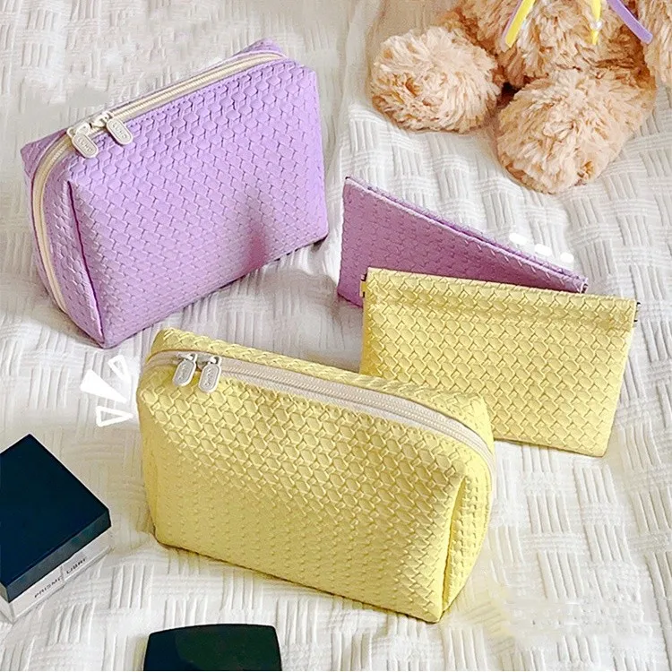 Minimally Designed PU Makeup Storage Bag Travel Integrated Waterproof Macaron Coin Purse Women's Portable Sanitary Pad Pouch