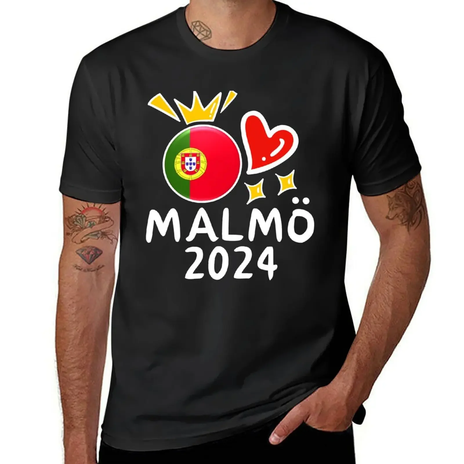 

Eurovision 2024 Song Contest Malmo Portugal Winner T-Shirt summer tops clothes cheap stuff customs T-shirts for men cotton