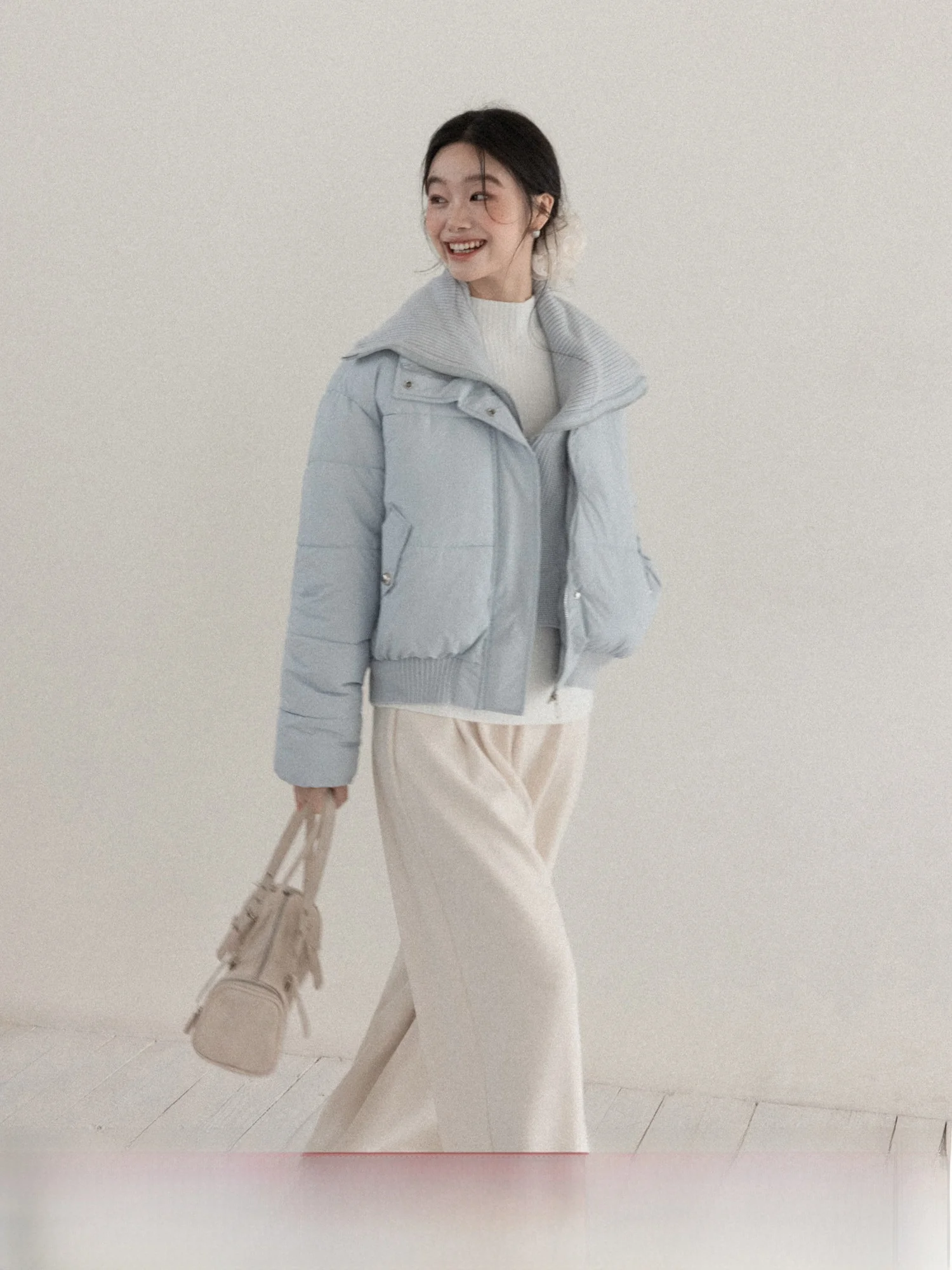 

Canton S Sweet ort Casual Loose Thiened Women's Jaet Winter New Sle Commute Simple Sle Long Sve Zipper Closure