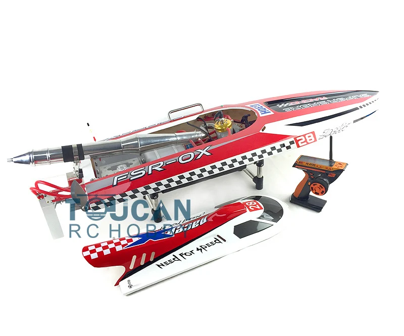 G30H 30CC Red Fiber Glass 70KM/H Gasoline Racing Toucan ARTR Remote Control Boat W/ Radio System Toucan Model THZH0053-SMT8