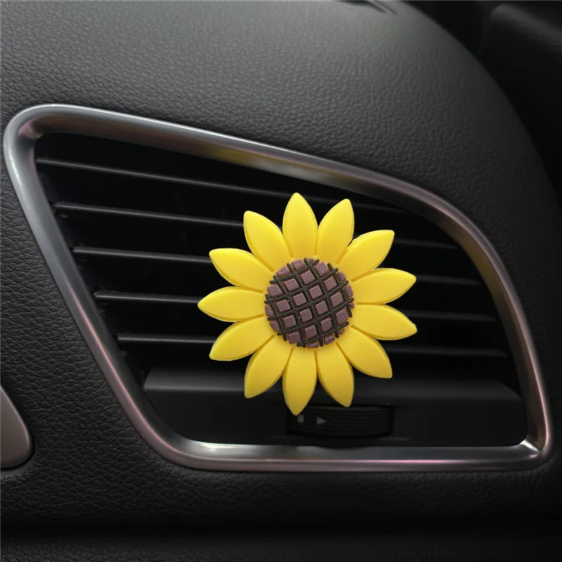 Car Fashion Multiflora Sunflower Car Air Outlet Fragrant Perfume Clip Air Freshener Diffuser Car Accessories Interior Decoration