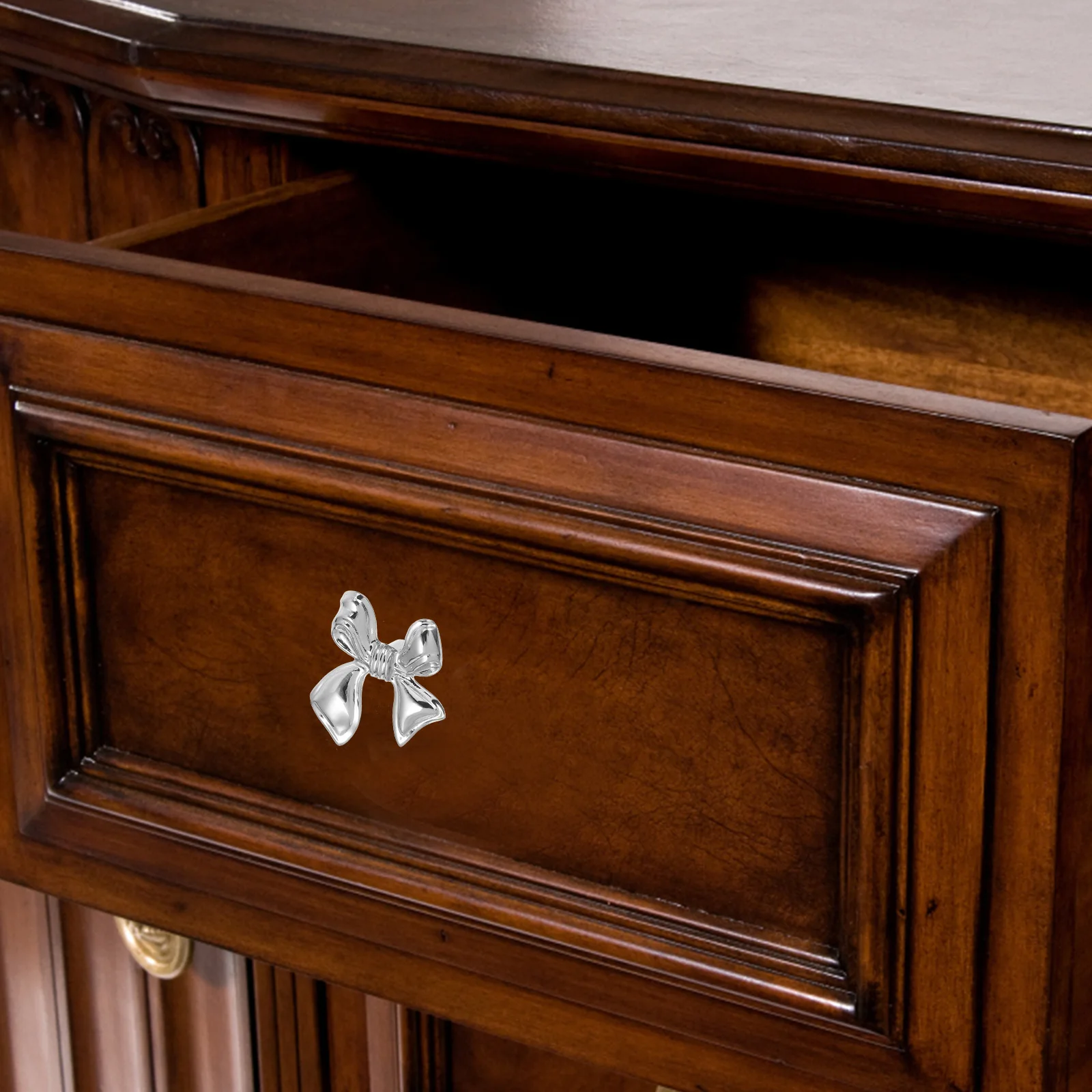 

Bow Handle Cabinet Knobs Shape Drawer Vintage Pulls Copper for Dresser Bowknot Cabinets
