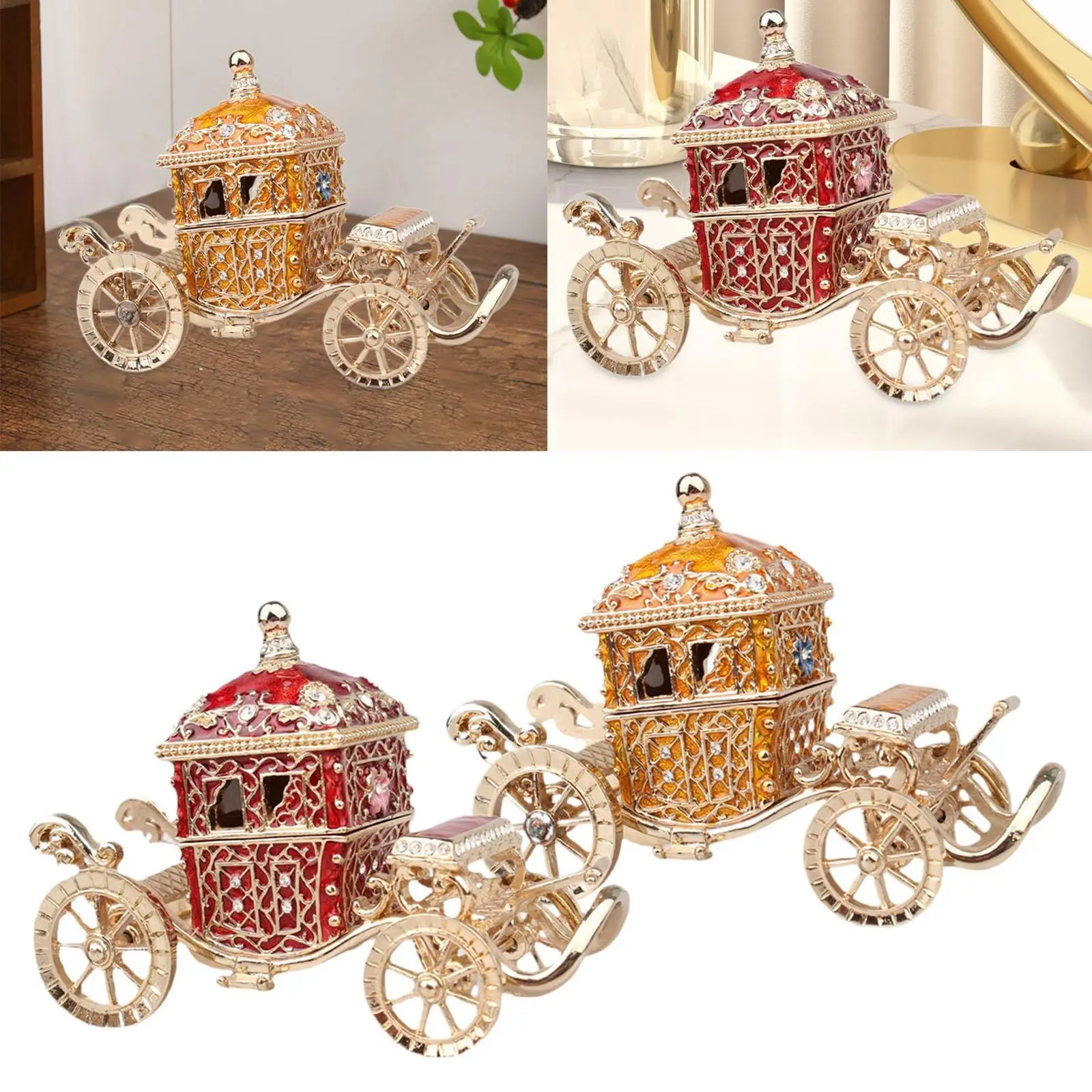 

Carriage Jewelry Box Keepsake Box Handcraft Display Case Carriage Decor Organizer for Desktop Anniversaries Dresser Birthdays