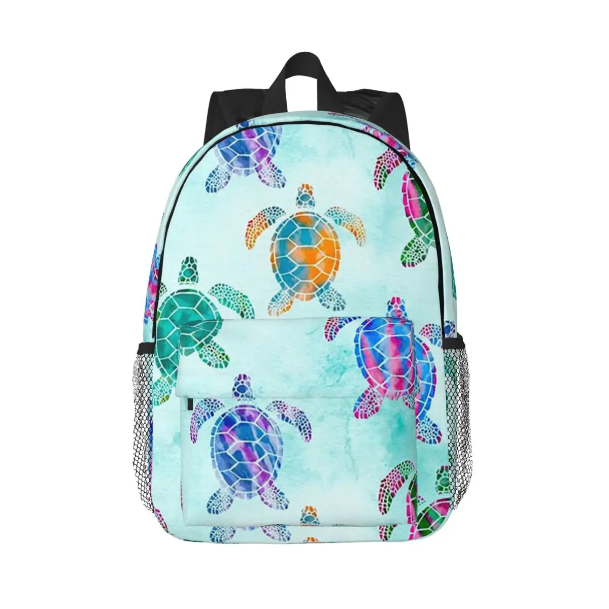 Sea Vibrant Rainbow Turtle Backpack Daypack Large Capacity Boys Girls BookBag Shoulder Bags for Men Women Children School Bag
