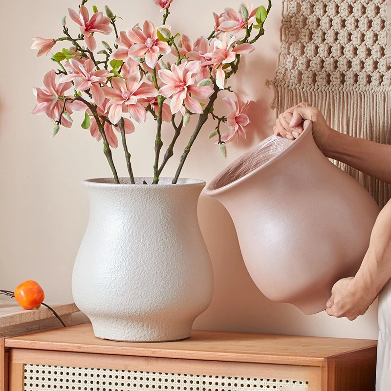 Creative flower pot desktop simple modern magnesium mud flower ware large countertop office study living room decoration ornamen