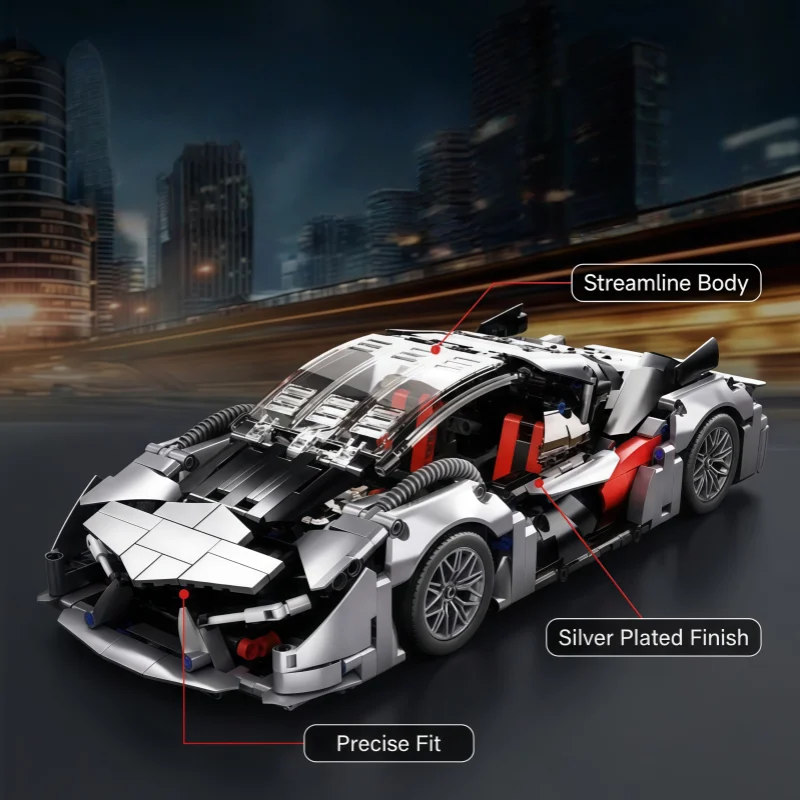 

Must-Have 1:14 Supercar Building Blocks Set | Functional Doors, Premium Finish | Collectible STEM Toy & Gift for Adults