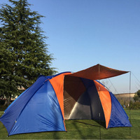 Outdoor Camping Tent 4-6 Person Large Tent Sun Protection Waterproof Sunshield Double Layer Portable Hiking Climbing Picnic Tent