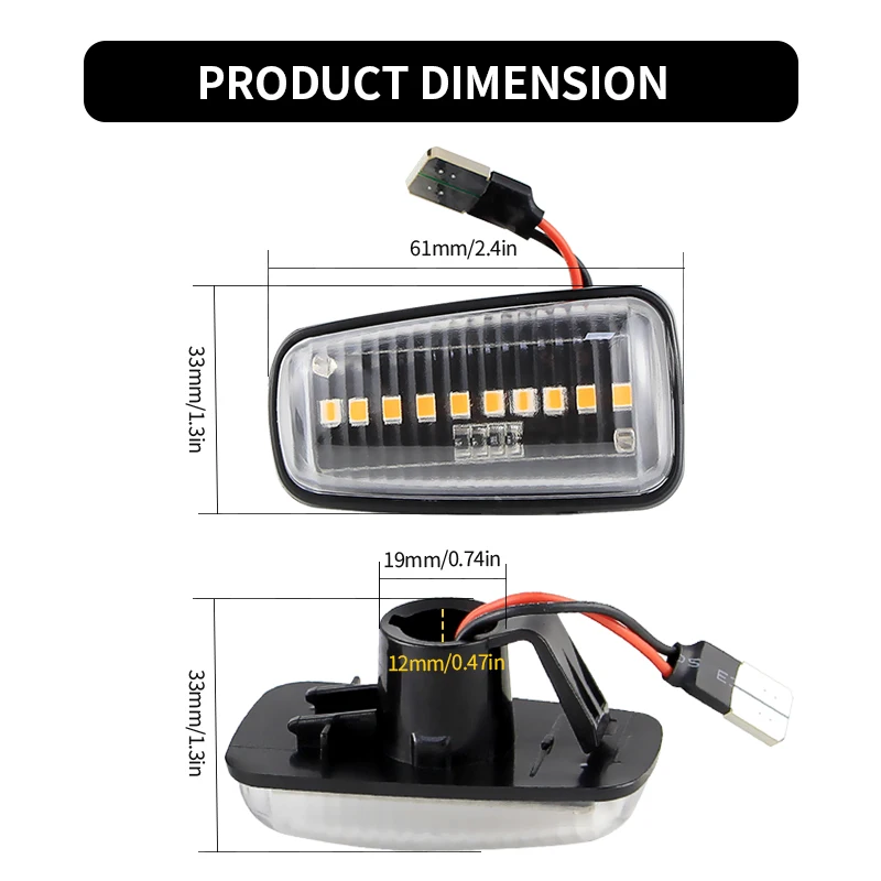 2x For Citroen Jumpy Saxo Xantia XM Xsara ZX Break For Peugeot 106 306 406 806 Expert Partner LED Side Marker Turn Signal Lamps
