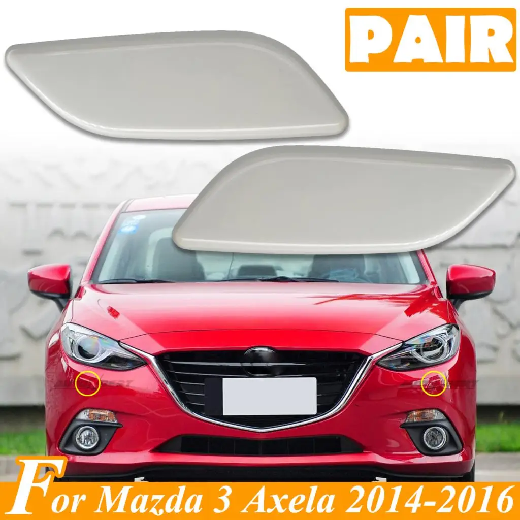 2X For Mazda 3 Axela BN BM 2014-2016 Front Headlight Washer Headlamp Nozzle Spray Jet Cover BKC6-51-8G1 BKC6-51-8H1 Unprimed Cap