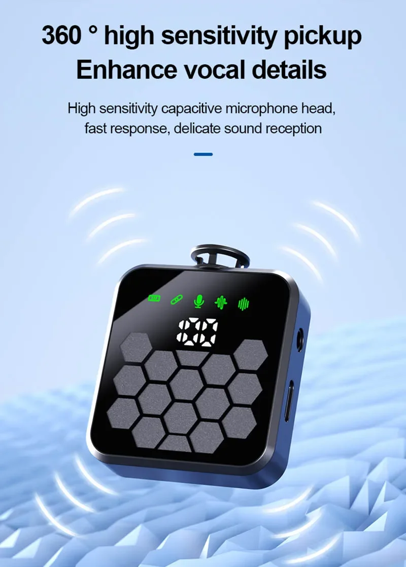 ميكروفون آيفون اللاسلكي الأصلي، ميكروفون Android Vlog لتقليل الضوضاء، يستخدم لتسجيل مقاطع الفيديو المباشرة للمقابلة