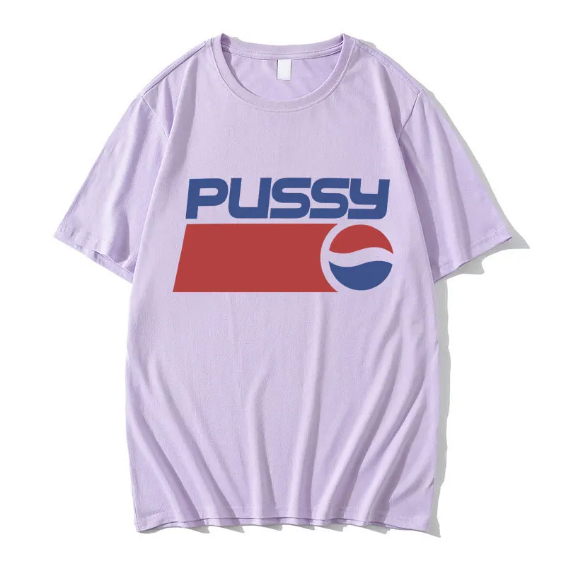 مضحك كس ميمي تي شيرت مطبوع موضة العلامة التجارية الرجال النساء عادية المتضخم قصيرة الأكمام بلايز الذكور Crewneck 100% القطن الخالص التي شيرت #5