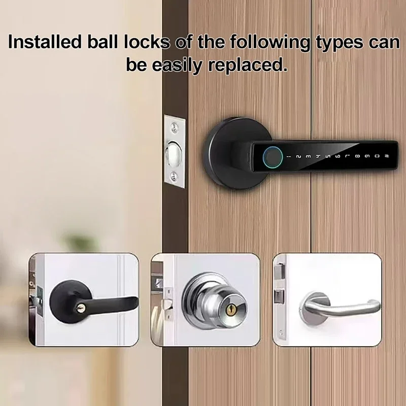 スマートドアロックアプリ/パスワード/指紋/キーロック解除電子ロック屋内ドアハンドルロック浴室寝室ホームロック
