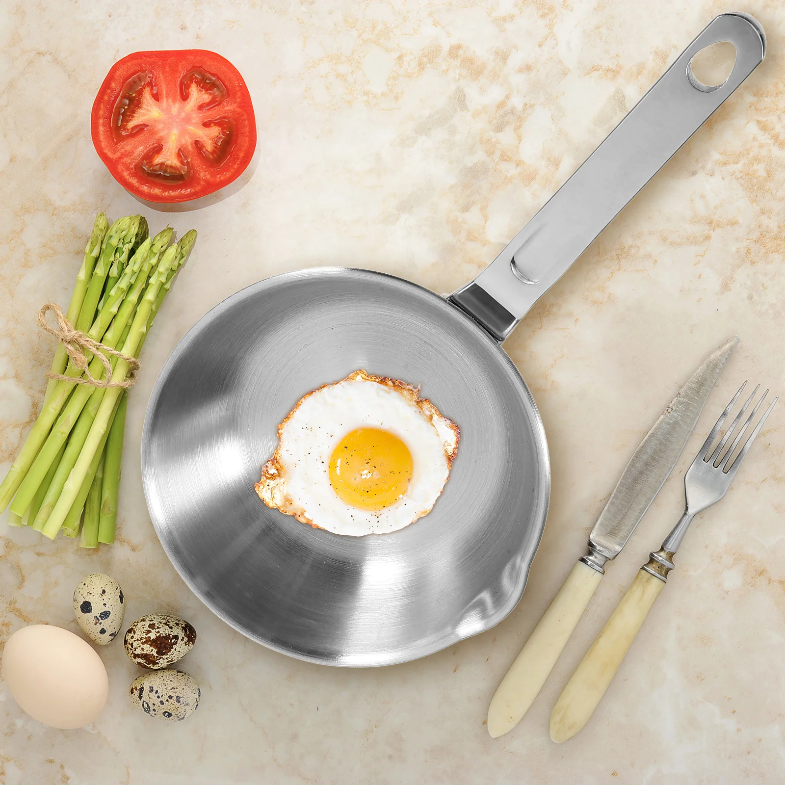 

Stainless Steel Frying Pan Nonstick Coating Versatile Use for Pancakes Eggs Steaks Healthy Cooking Easy Cleaning