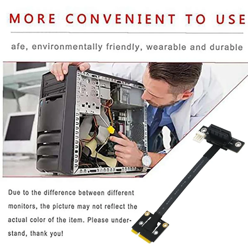 Mini Pcie To PCI-E 1X 270 Degree Adapter Cable 20Cm PCIE3.0 Extension Cable With 4Pin To SATA Power Cable For GPU