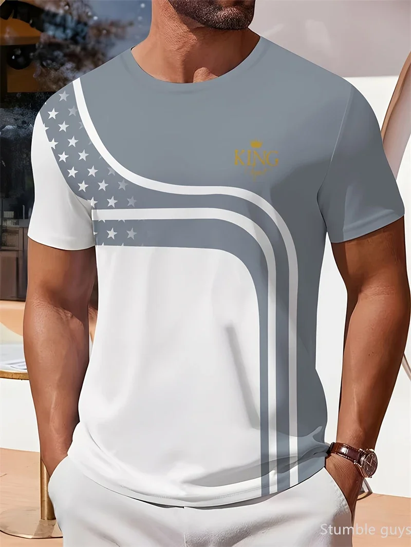 Herren Übergrößen Anime T-Shirt Sommer Lässiges Lockeres Kurzarm-Shirt Weich Bequem Modisches Sport-Trikot Streetwear Oberteil