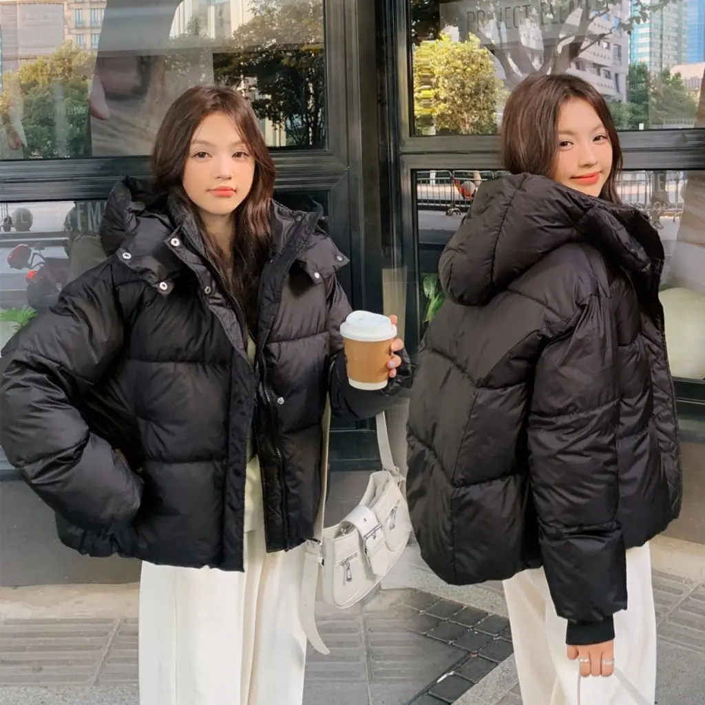 

Fashion down Coat New Hooded Thickened Short Cotton Winter Outerwear Loose Bread Coat Women's Upper Apparel