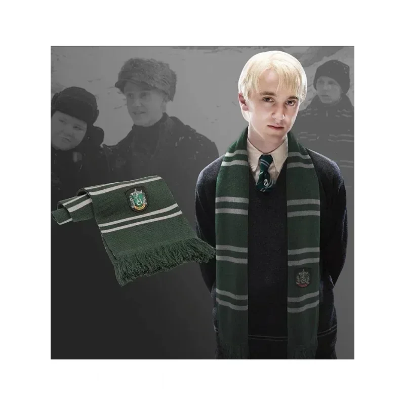 Harries 4 Piece Set Student Campus CosPlay Apparel Gryffindor Hufflepuff Scarf Hat Sock Gloves Potters Children Partys Gifts