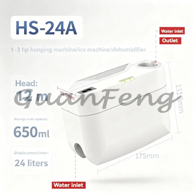 220V automatic condensing drain pump, air conditioner lift pump installed outside the hanging cabinet