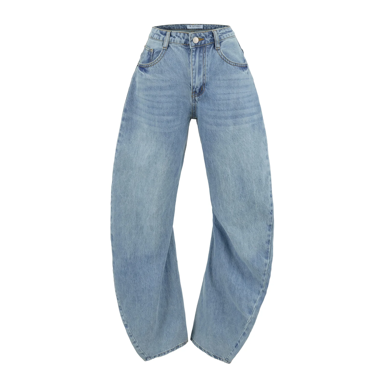 American Retro Waed Double Side S Knife  Straight Leg Jeans Women's Loose Slim Wide Leg Casual Floor Length Pants