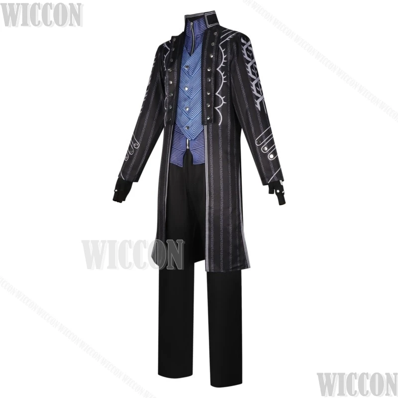 DMC5 Devil Hunter May Cry Vergil Cosplay Costume Nelo Angelo Trench Halloween Game Anime Uniforms Halloween Carnival Comic Con