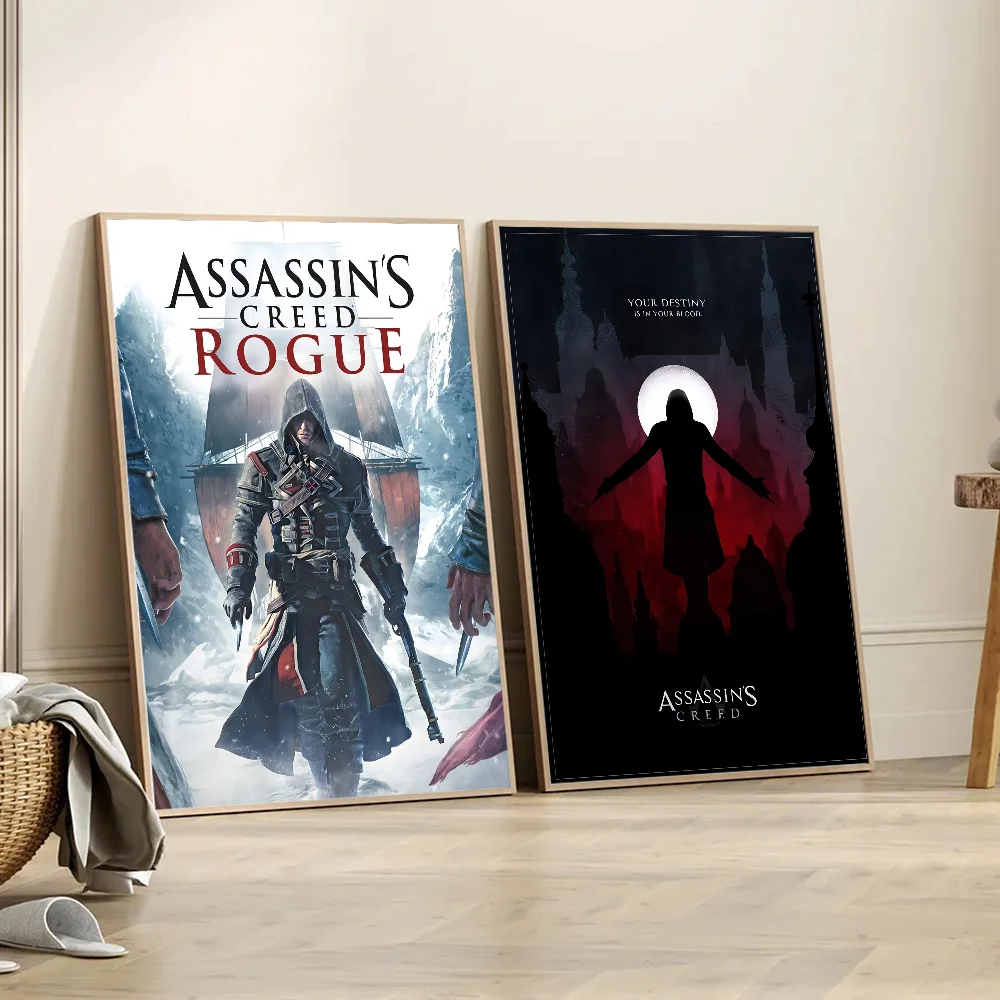 Assassins Creed Game Whitepaper Poster Waterproof Paper Sticker Coffee House Bar Aesthetic Art Wall Painting