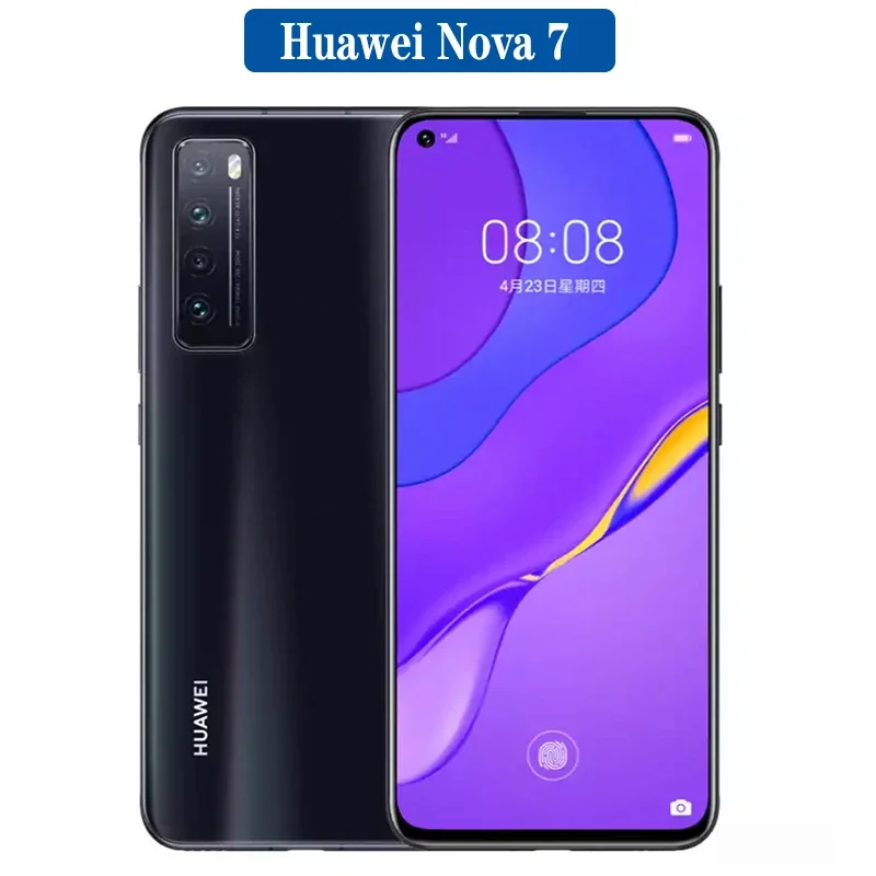 Huawei Nova 7 5G Kirin 985 8 ГБ ОЗУ 128 ГБ 256 ГБ ПЗУ Смартфон 64 МП Четырехканальные задние камеры 4000 мАч 40 Вт SuperCharger Android б/у телефон