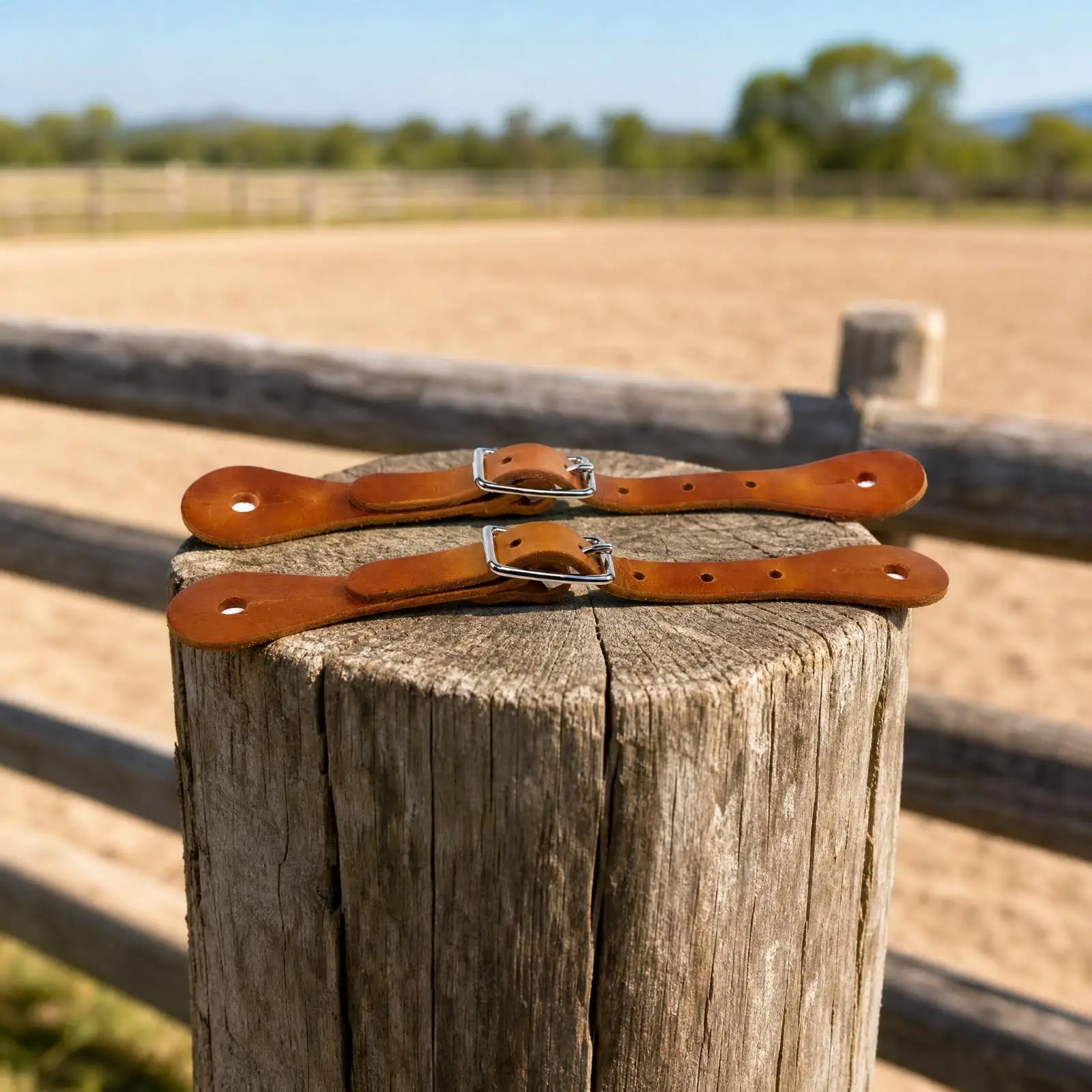 Adjustable Genuine Leather Spur Strap for Western Boots Durable Horse Riding Aid Secure Fit Equestrian