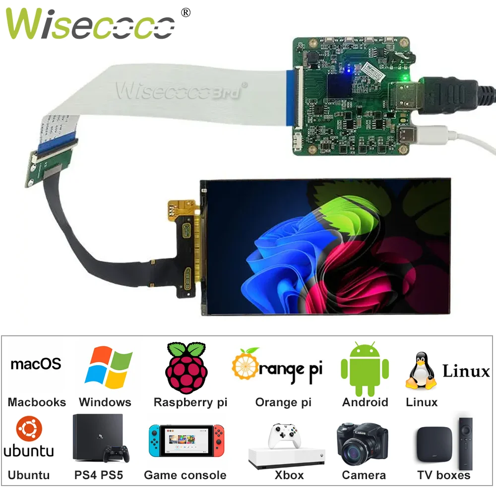 Wisecoco 6 pollici 2K 2560x1440 modulo schermo LCD Raspberry Pi laptop PC Display LCD scheda Driver orizzontale