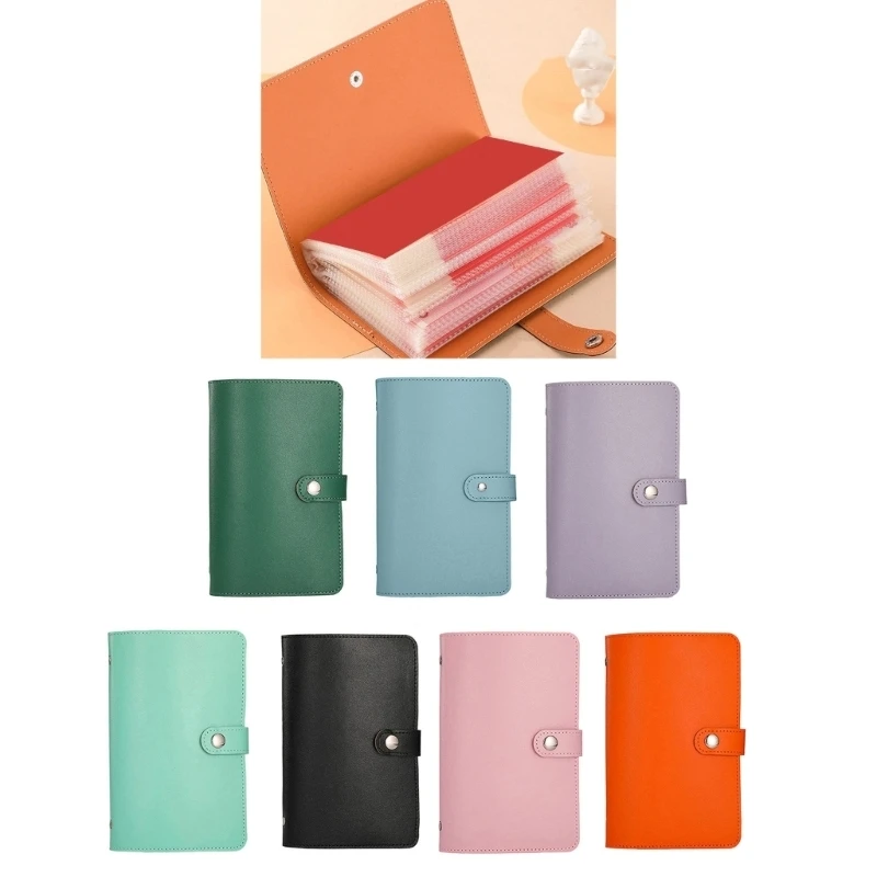  Paper Money Storage Book 50Pocket Leather Money Holder 7x4.5In for Saving Money