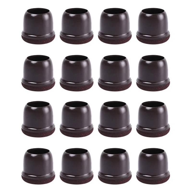 

16 Pcs Extra Small Silicone Chair Leg Floor Protectors, Brown Chair Leg Caps Wrapped Felt