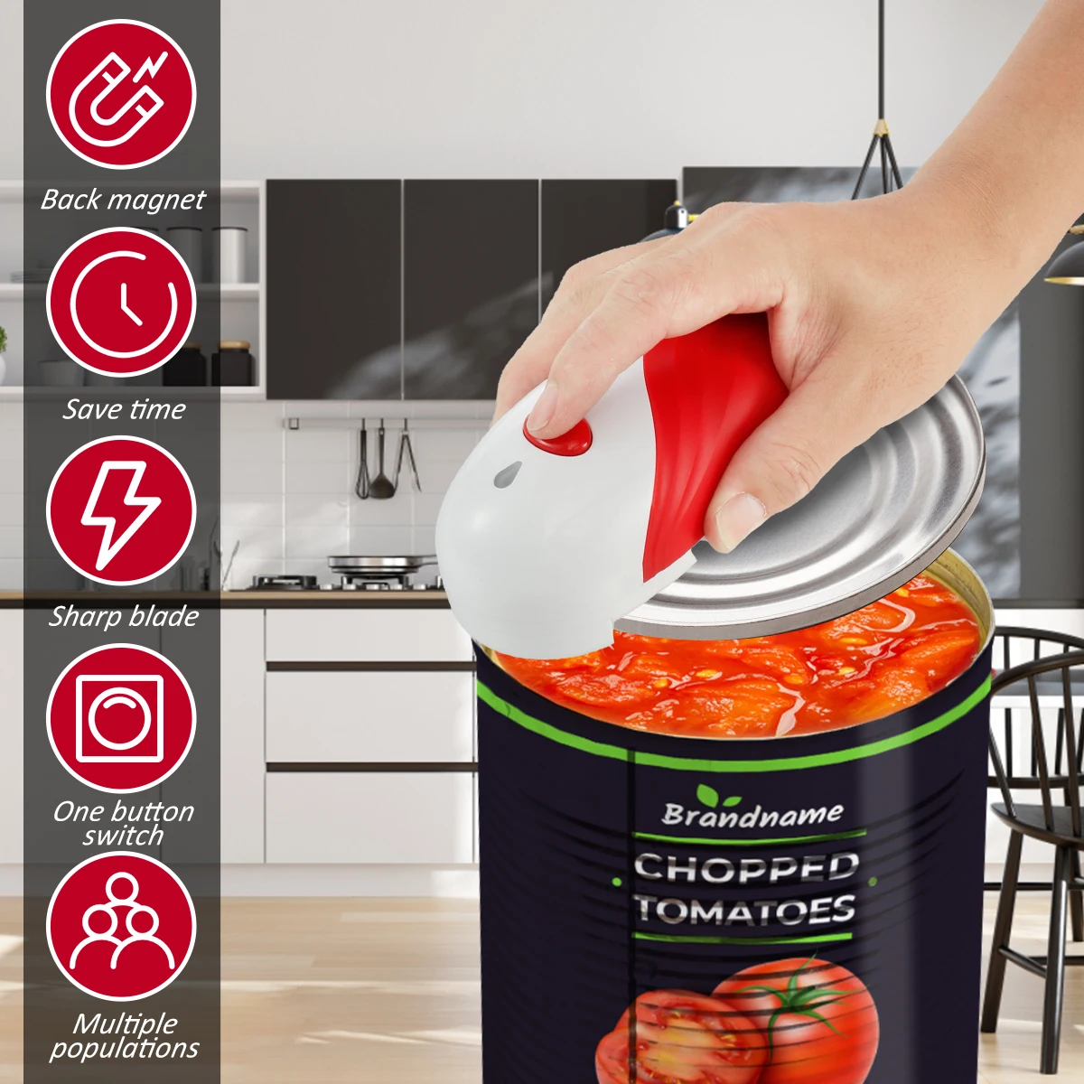 Automatischer Dosenöffner One-Touch-Betrieb elektrischer Blech öffner keine scharfe Kante Handheld Dosenöffner Küchengeräte Werkzeuge