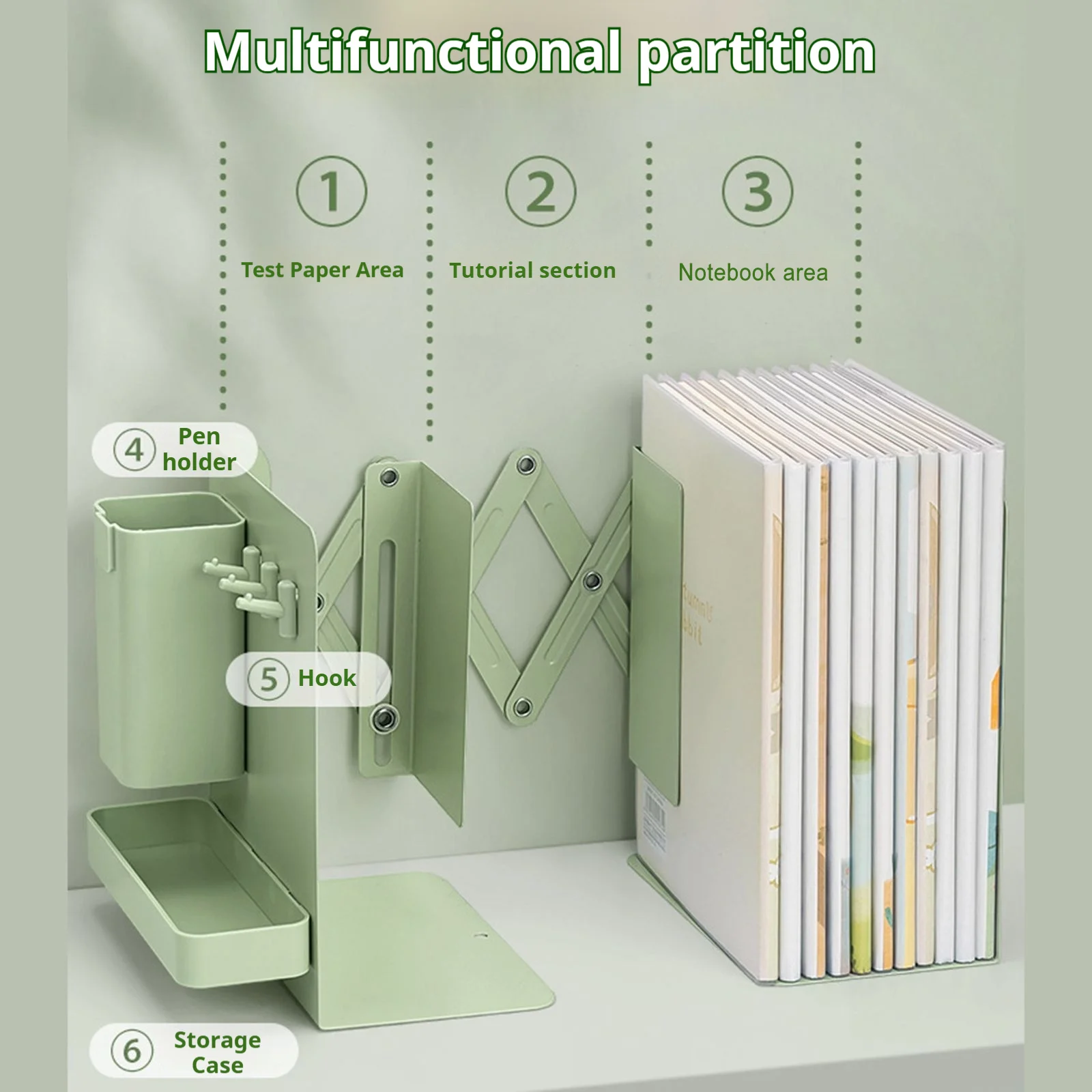 Stationery Storage Rack Scalable Metal Storage Rack For Books Notebook Pencil Marker Pen Student School Stationery Storage Rack view 4
