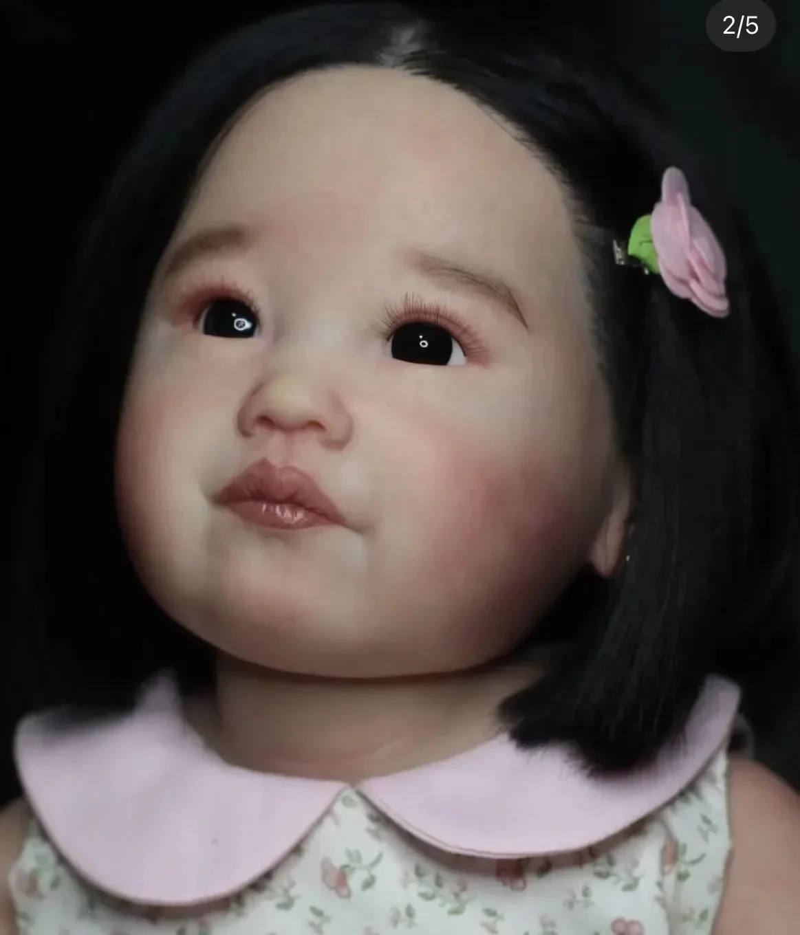 Artist Work 32‘’Reborn Baby Leonie Huge Girl With Hand-Rooted Black Hair Already Finished Doll Customized Limited