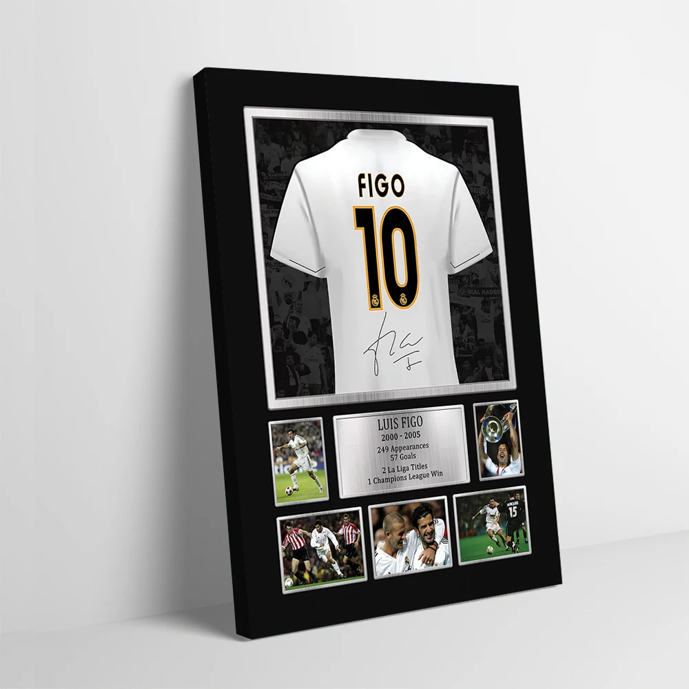 

Luis Figo Real Madrid Jersey Poster Customizable Printed Canvas Painting Wall Art Gift for Living Room Decorations Decoration