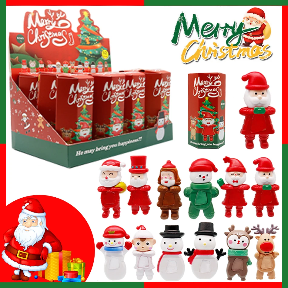 12pcs Anime Angel Christmas Collection Blind Box Figure Collectible Mini Office Desktop Ornaments Birthday Christma Mystery Gift