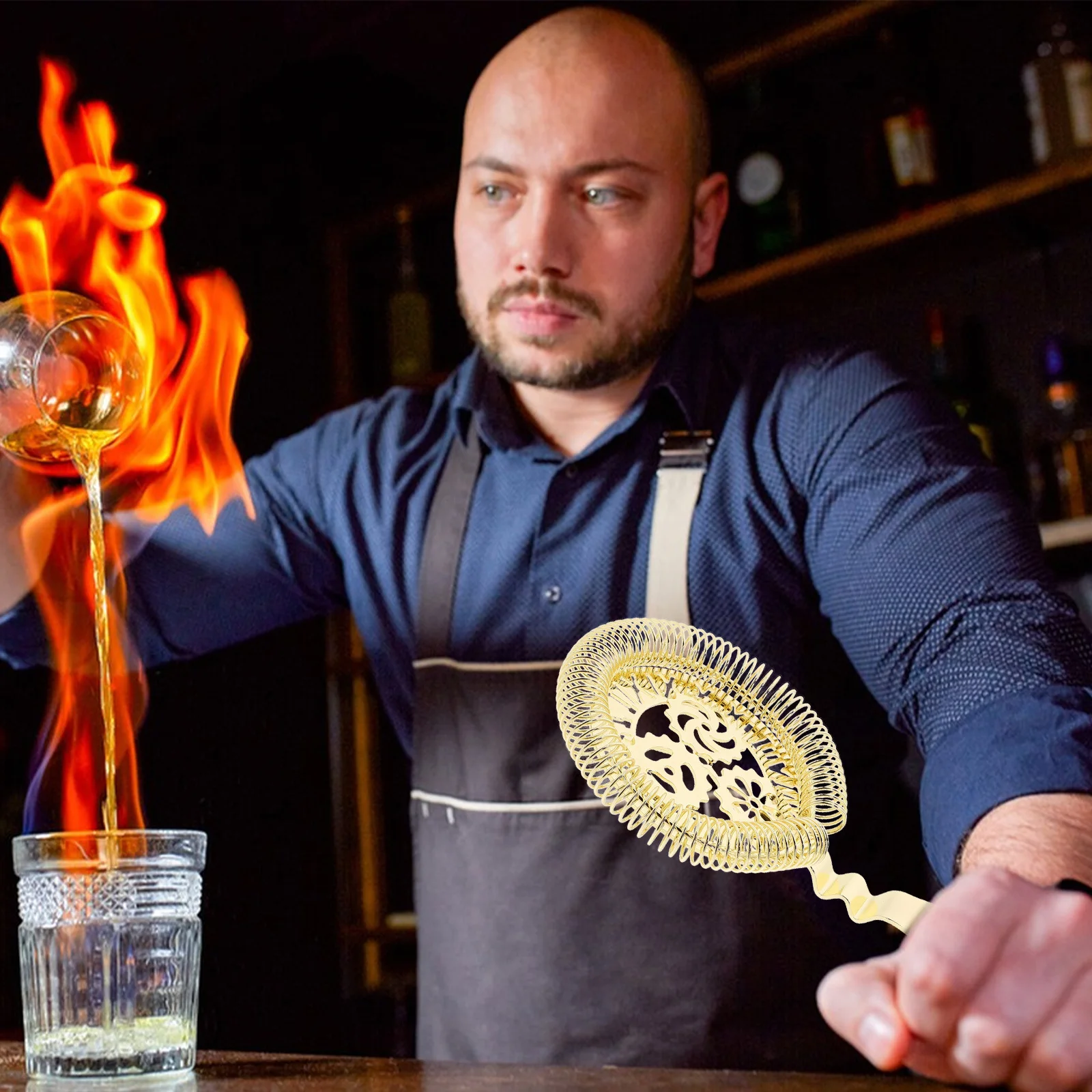 

Cocktail Strainer Stainless Steel Bar Tool Metal Strainer for Drinks Bartender Essential Sleek Design Home Bar Club