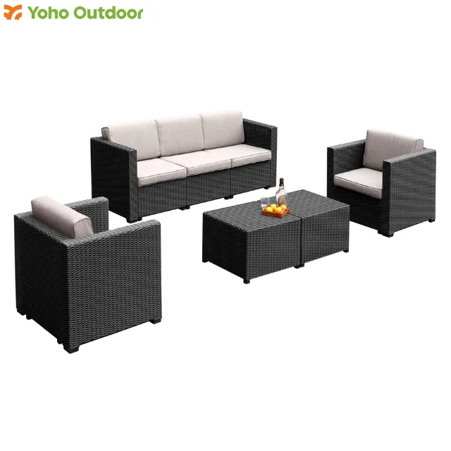 

All Weather Outdoor Furniture Patio Sofa Set Garden Sofas Courtyard Furniture Villa Furniture Modern Design 3-seater