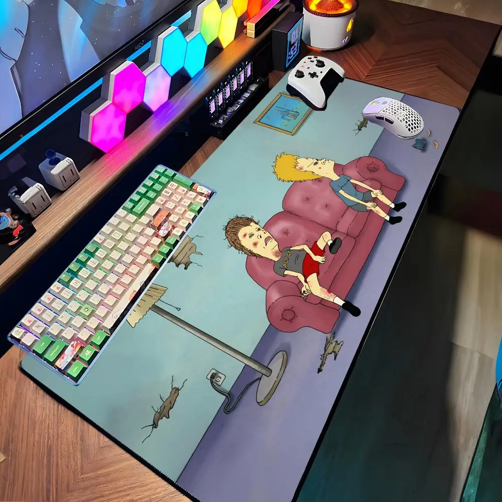 

Коврик для мыши Beavis And Butthead, большой резиновый коврик для мыши, игровой коврик для мыши для ноутбука, настольный коврик XXL, нескользящий коврик для компьютерной клавиатуры и мыши