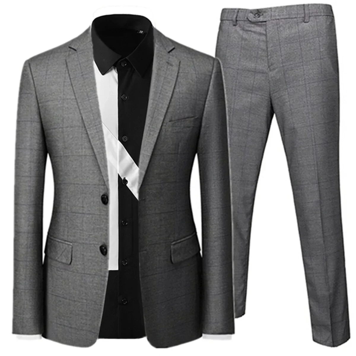 CY423 Fashion Men's Business Suit Temperament Casual Full Sleeve Solid Color Simple Blazer Coat