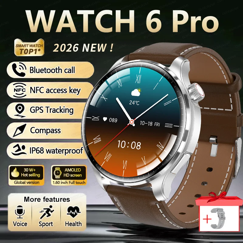 2026 Nieuwe GPS SmartWatch BluetoothCall IP68 Waterdicht AMOLED Scherm Aangepaste AOD Wijzerplaat Sport Smartwatch Mannen Vrouwen Android iOS