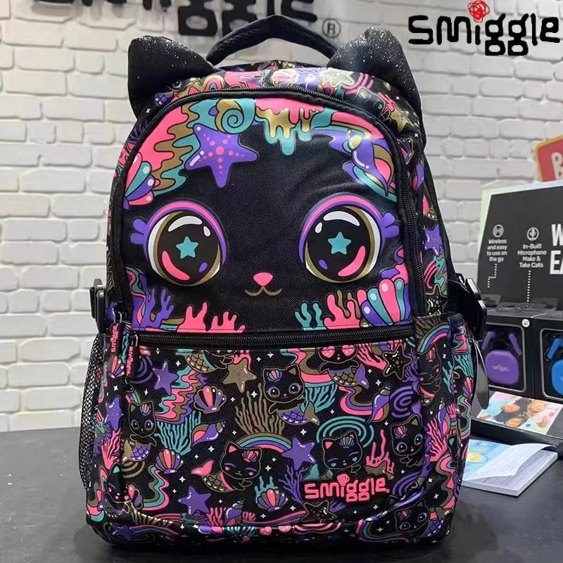 

Новый оригинальный Австралийский модный рюкзак Smiggle с черной кошкой, студенческий рюкзак для детей, коробка для канцелярских принадлежностей, рюкзак, кошелек, сумка для ланча, студенческий подарок