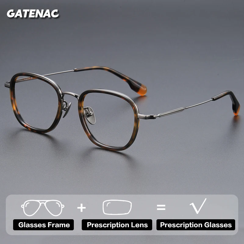 

Gatenac Роскошные титановые очки по рецепту мужские фотохромные очки для чтения с защитой от синего света женские дизайнерские прогрессивные очки