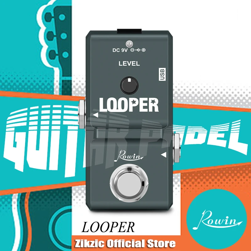 

Rowin LN-332 Guitar Looper Pedal Digital Looper Effect Pedals For Electric Guitar Bass 10 Min Recording Time Rowin Guitar pedals