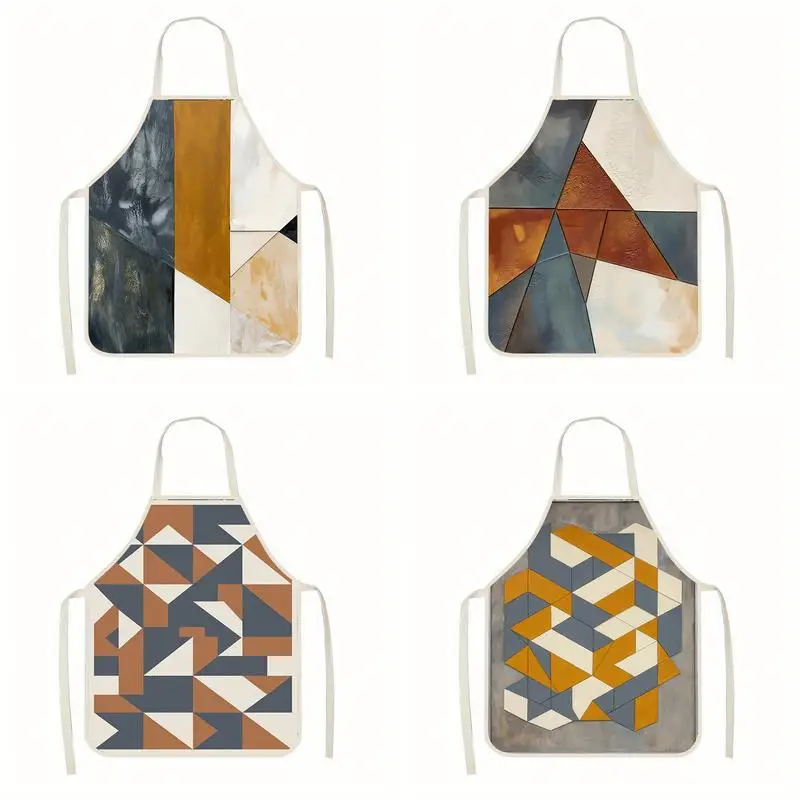 

Abstract Pattern Aprons Linen apron, suitable for kitchen cooking, parent-child interaction, painting and other scenarios
