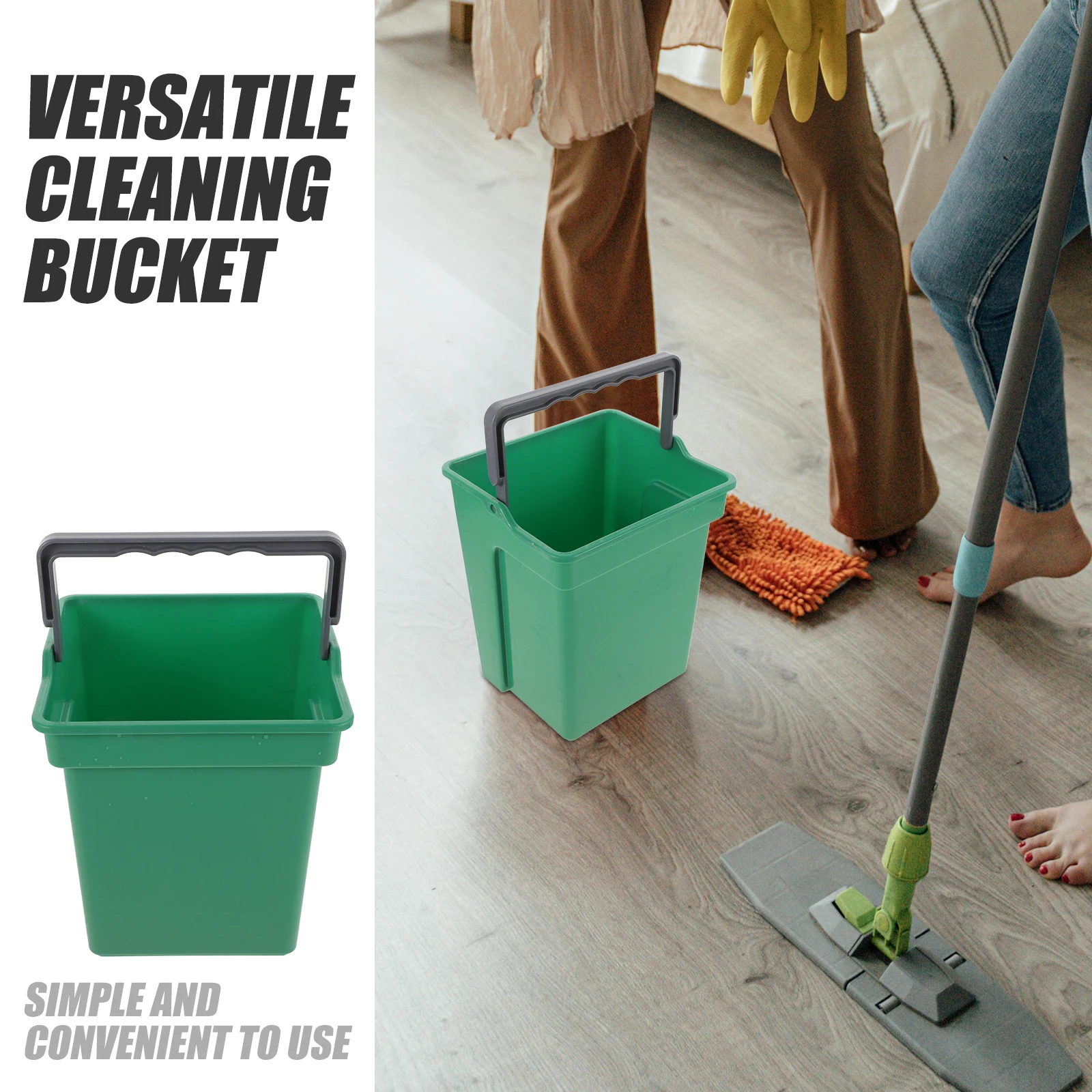 

Plastic Bucket With Handle Multifunctional Water Storage Mop Laundry Gardening Bucket For Home Office Commercial Use Portable