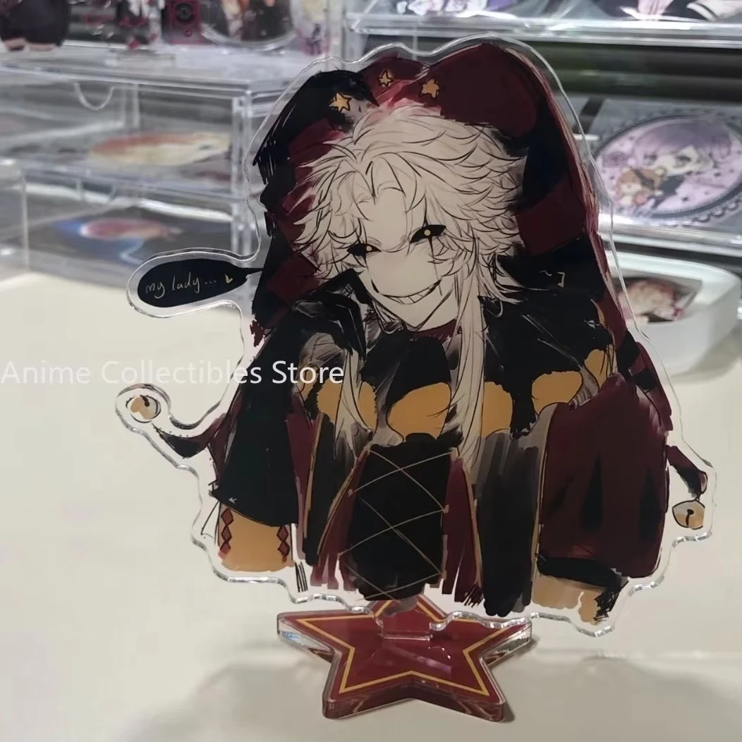 Game The Freak Circus Pierrot Cosplay Figure Stand Acrylic Display Standing Plate Desktop Ornament Accessories Decoration Props