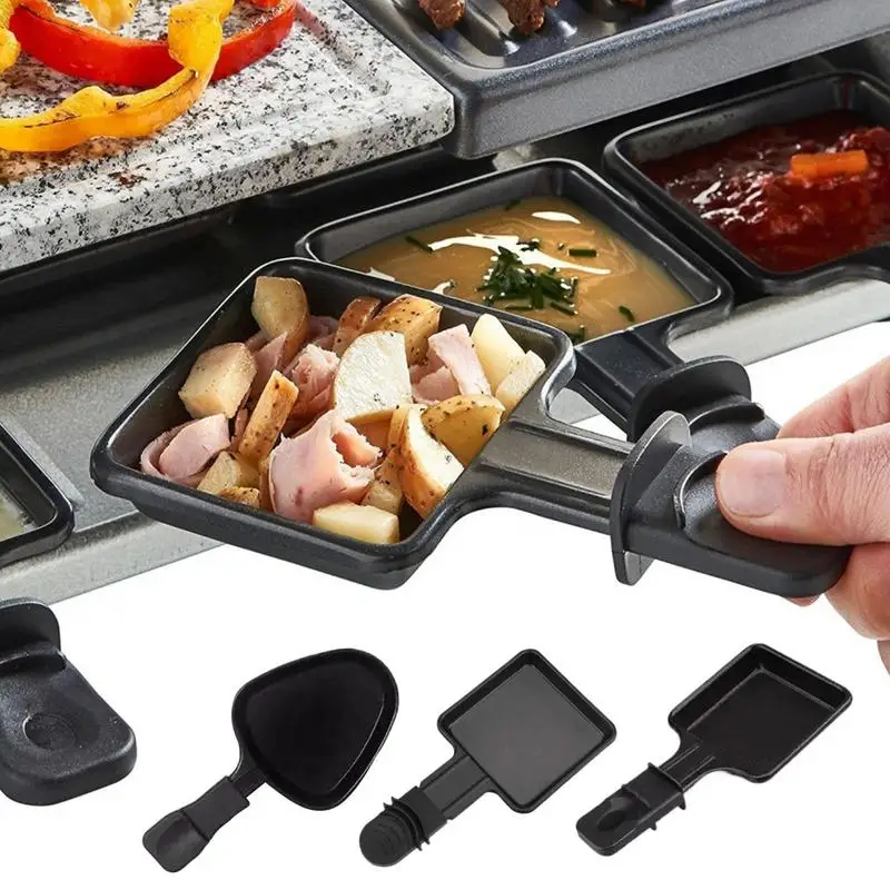 Cheese Melting Pans 4X Non-Stick Grill Cheese Pans Multi-function Cheese Pans With Spatula For Restaurant Outdoor Indoor Kitchen